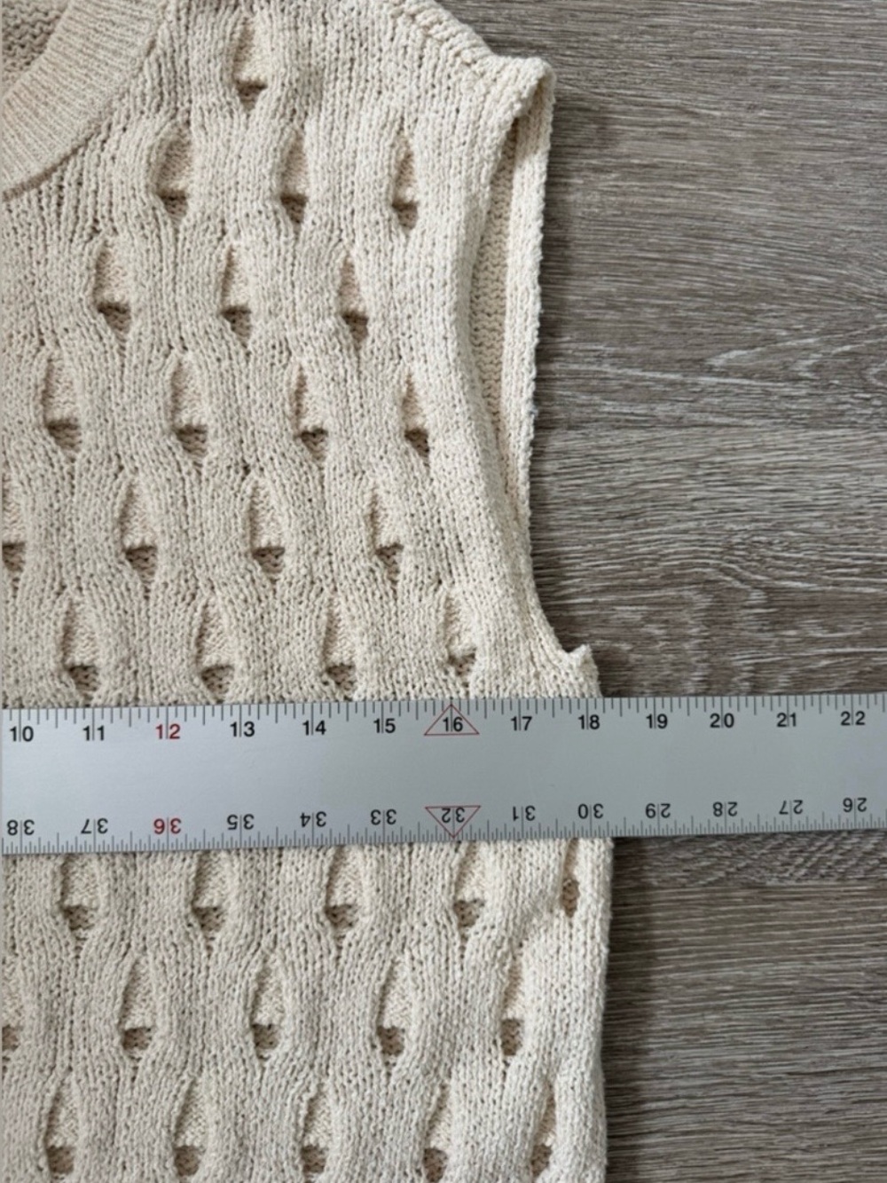 Zara Open Knit Crochet Sweater Vest Cream Ivory Sleeveless Top Size M Coastal - Picture 7 of 8